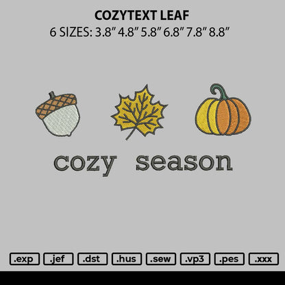 Cozytext Leaf Embroidery File 6 sizes