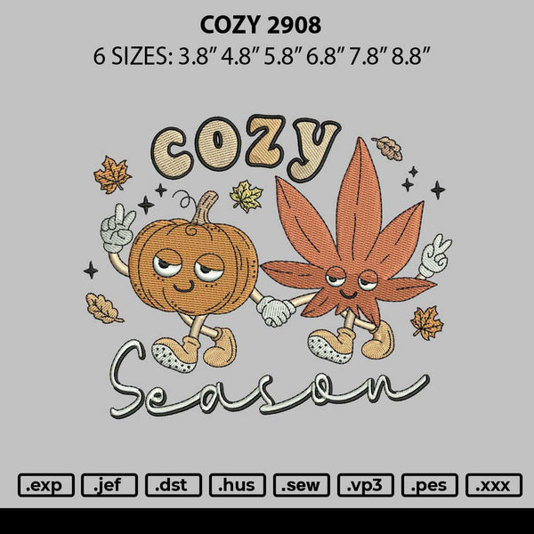 Cozy 2908 Embroidery File 6 sizes