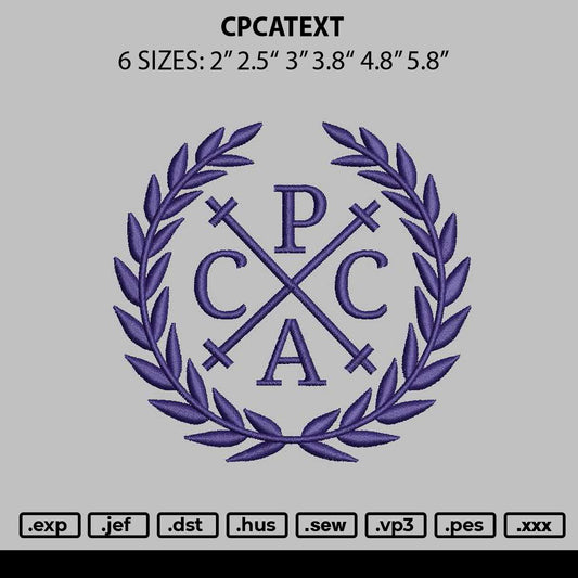 Cpcatext Embroidery File 6 sizes