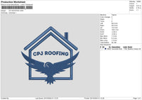 Roofingtext Embroidery File 6 sizes