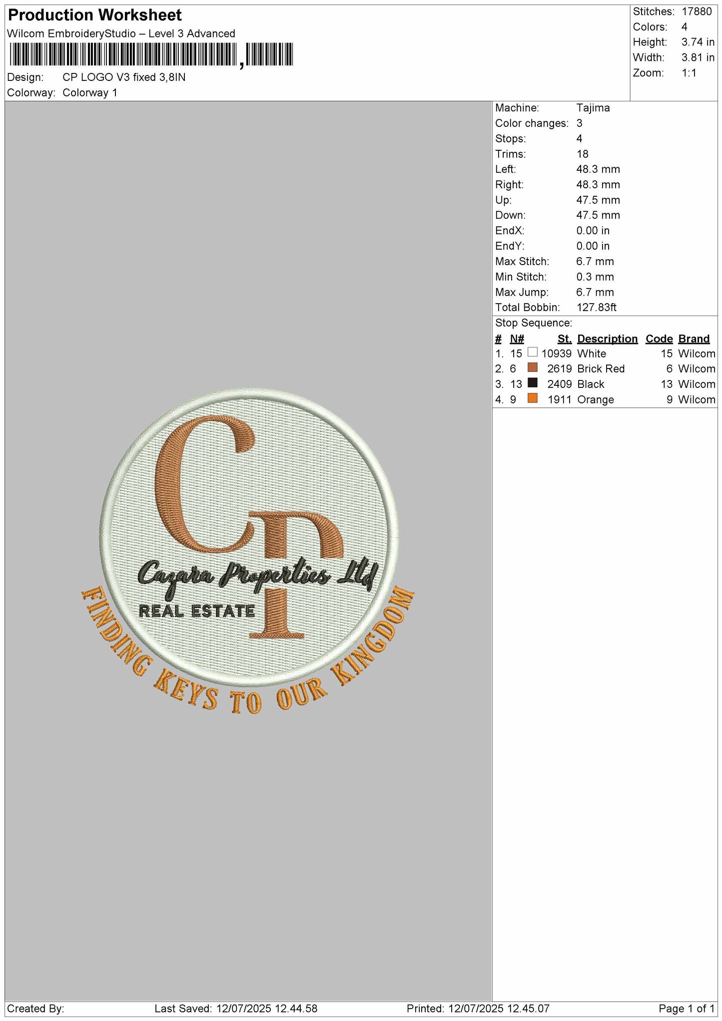 Cpcircle V2 Embroidery File 6 sizes