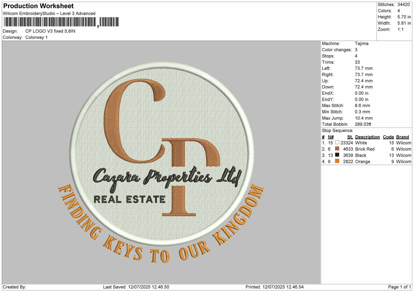 Cpcircle V2 Embroidery File 6 sizes