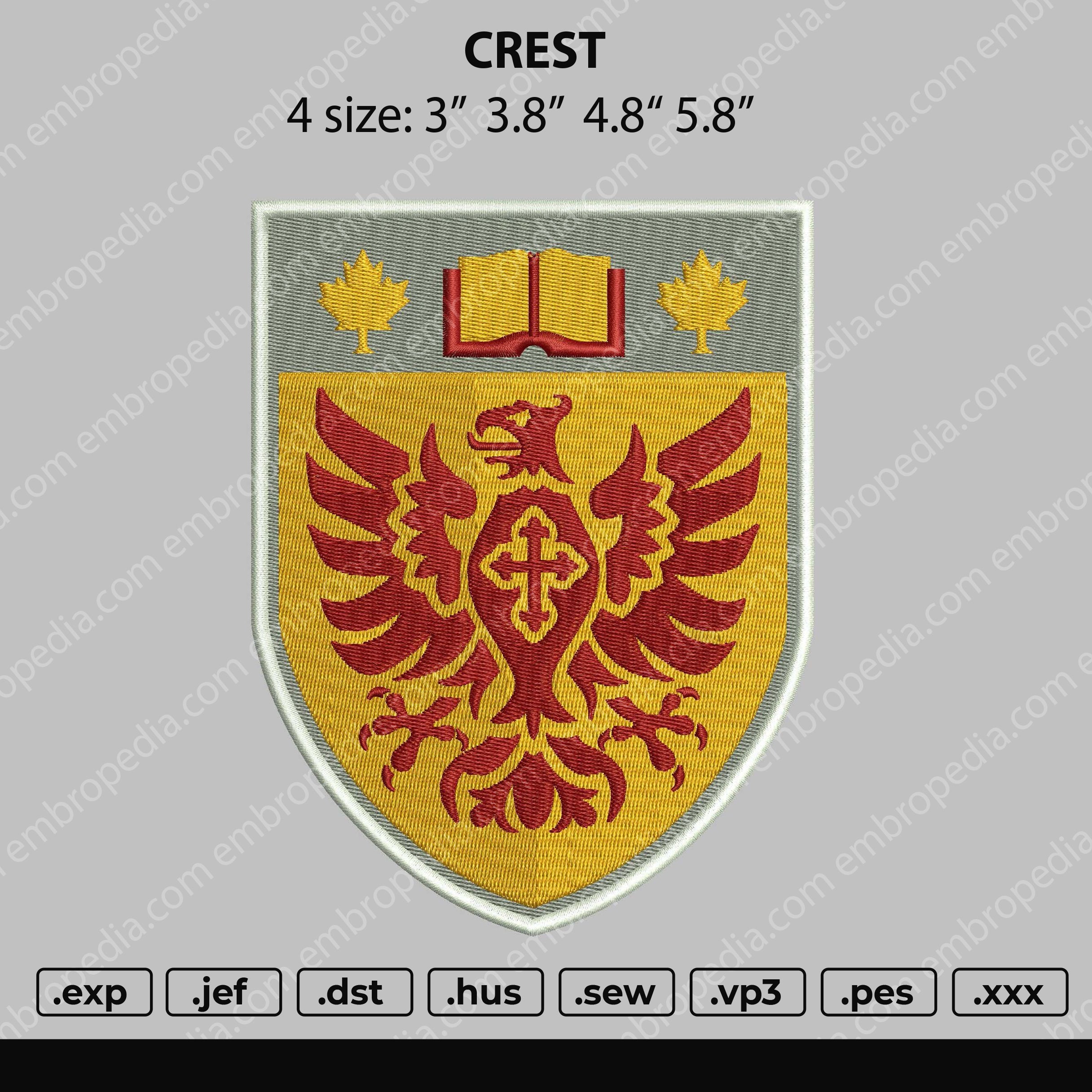 Crest Embroidery File 4 size – Master Digitizer
