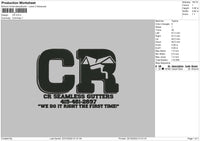 CR Embroidery File 6 sizes