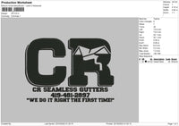 CR Embroidery File 6 sizes