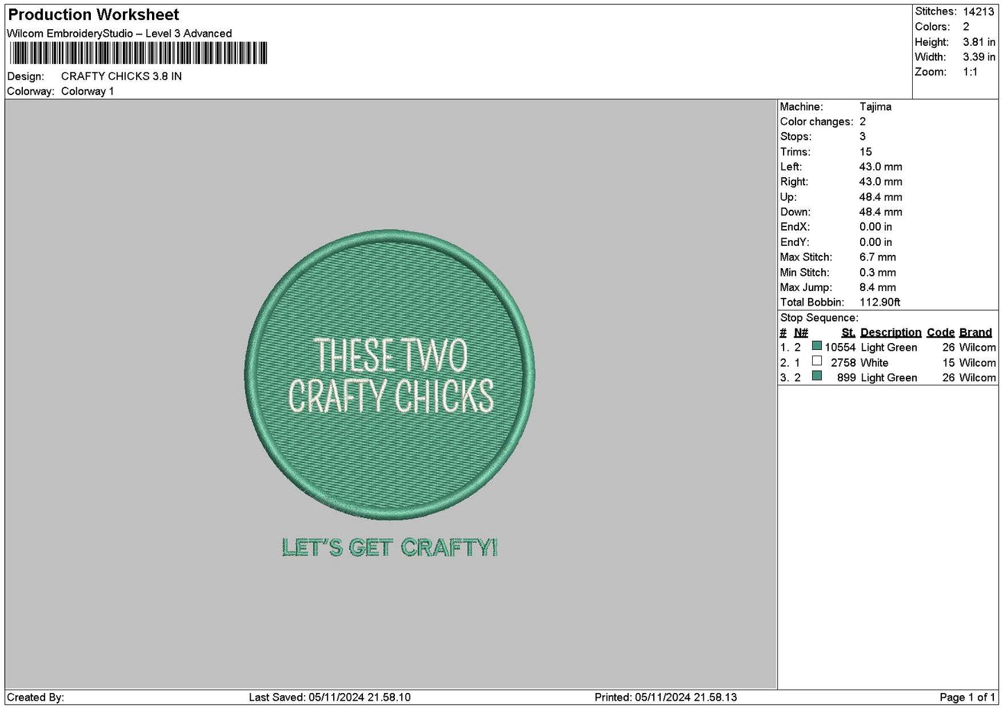 Craftytext Embroidery File 6 sizes