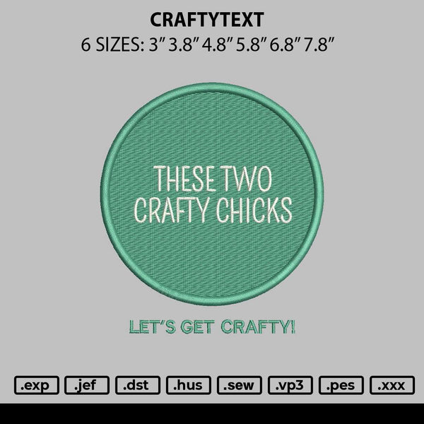 Craftytext Embroidery File 6 sizes