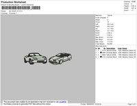 Car Clipart V2 Emnbroidery File 4 size