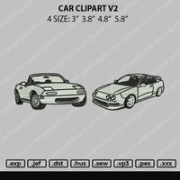 Car Clipart V2 Emnbroidery File 4 size