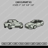 Car Clipart V2 Emnbroidery File 4 size