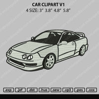 Car Clipart V1 Embroidery File 4 size