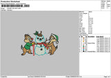 Squirrels Snow Embroidery File 6 sizes