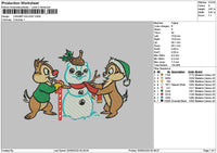 Squirrels Snow Embroidery File 6 sizes