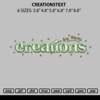 Crearionstext 2601 Embroidery File 6 sizes