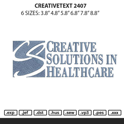 Creativetext 2407 Embroidery File 6 sizes