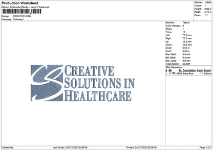 Creativetext 2407 Embroidery File 6 sizes