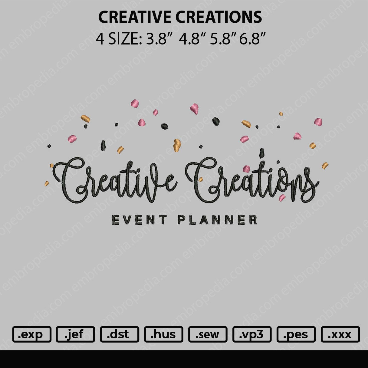 Creative Creations Embroidery File 4 size