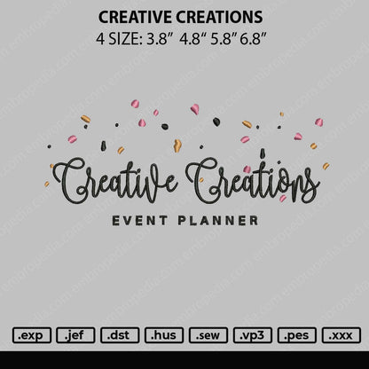 Creative Creations Embroidery File 4 size
