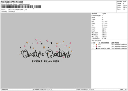 Creative Creations Embroidery File 4 size