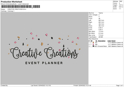 Creative Creations Embroidery File 4 size
