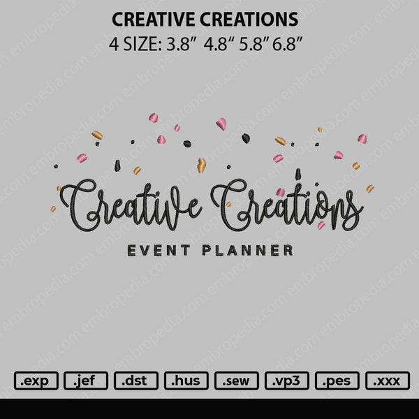 Creative Creations Embroidery File 4 size