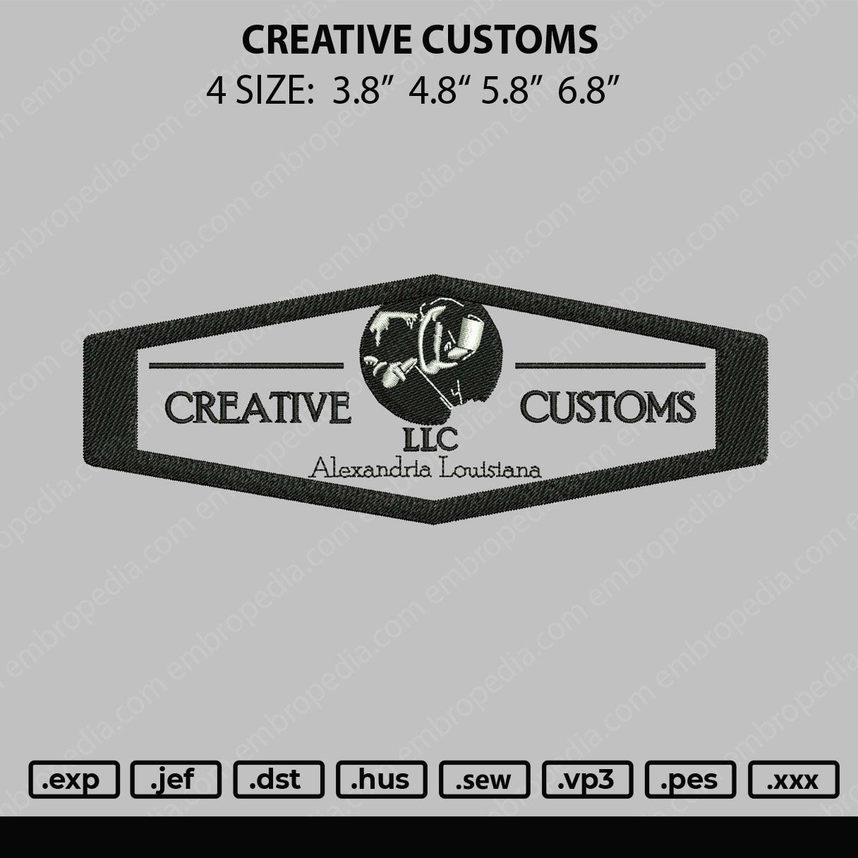 Creative Customs Embroidery File 4 size