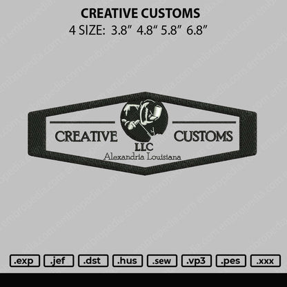 Creative Customs Embroidery File 4 size