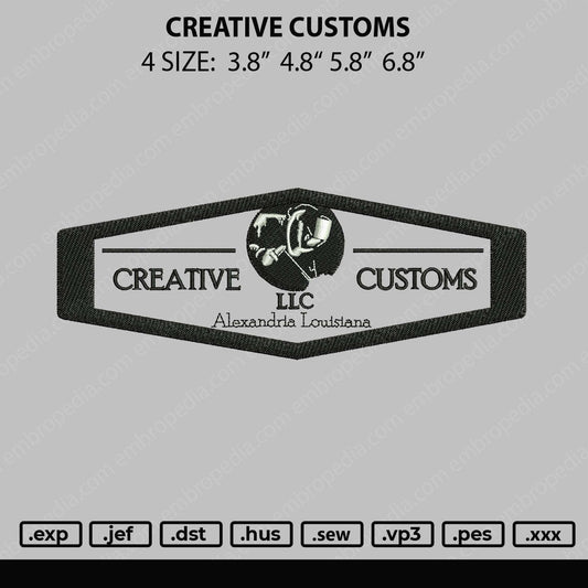 Creative Customs Embroidery File 4 size