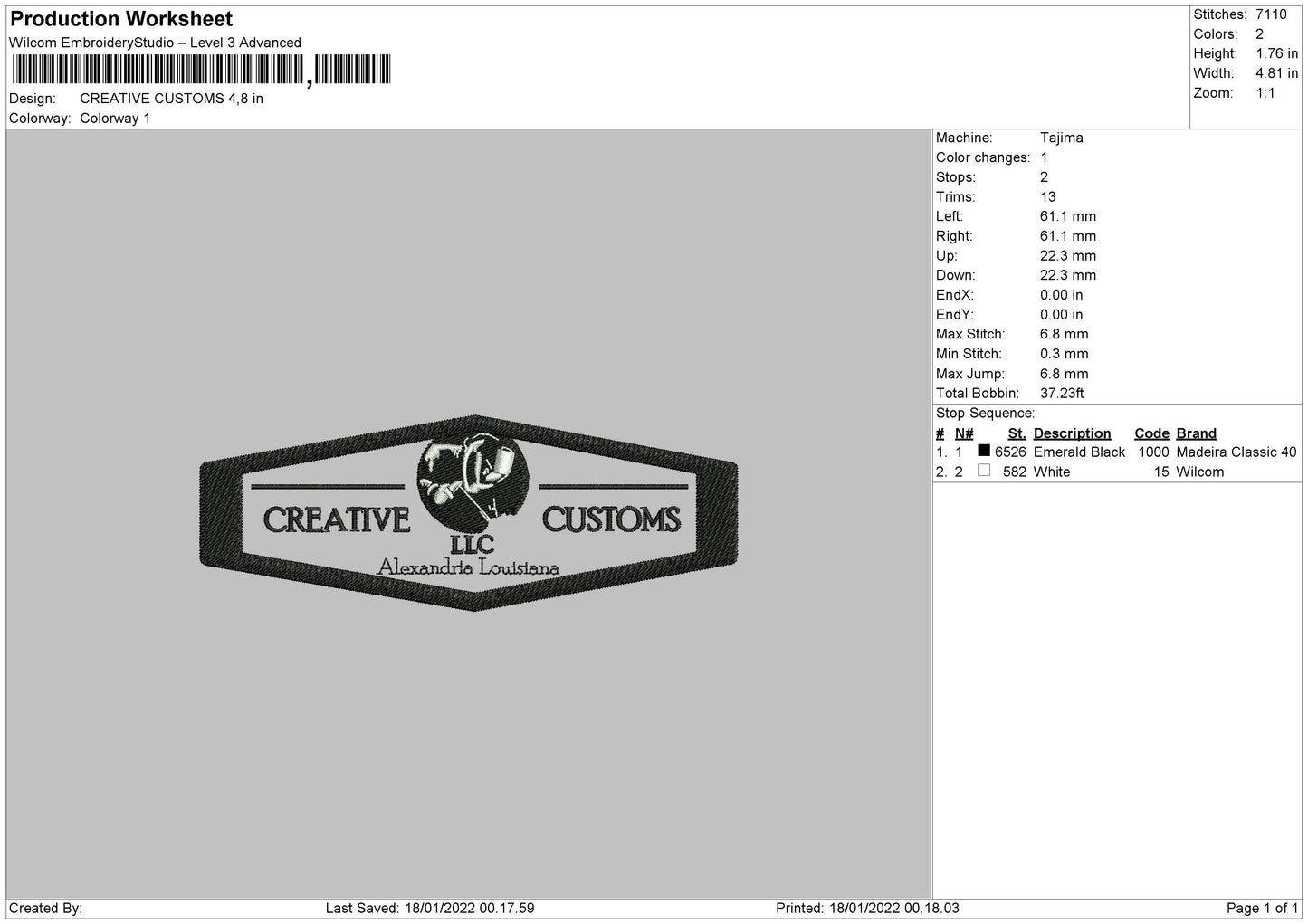Creative Customs Embroidery File 4 size