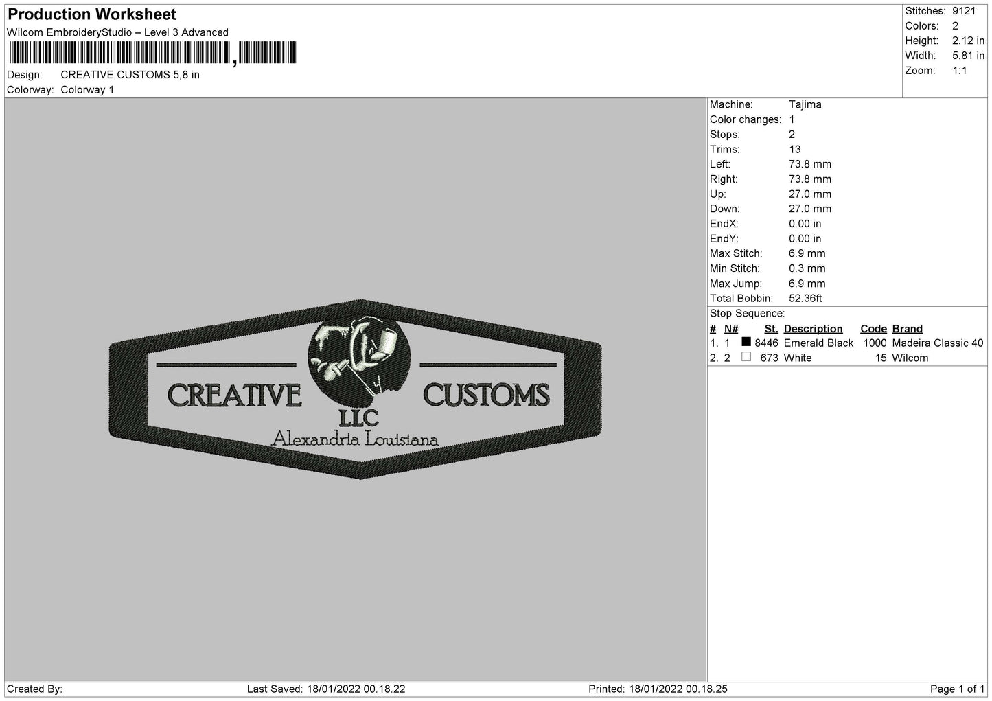 Creative Customs Embroidery File 4 size