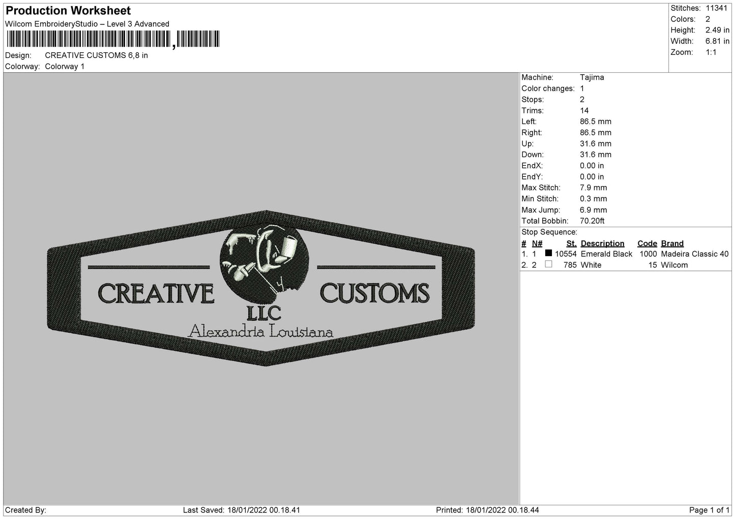 Creative Customs Embroidery File 4 size