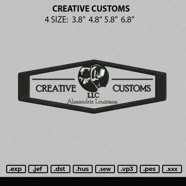 Creative Customs Embroidery File 4 size