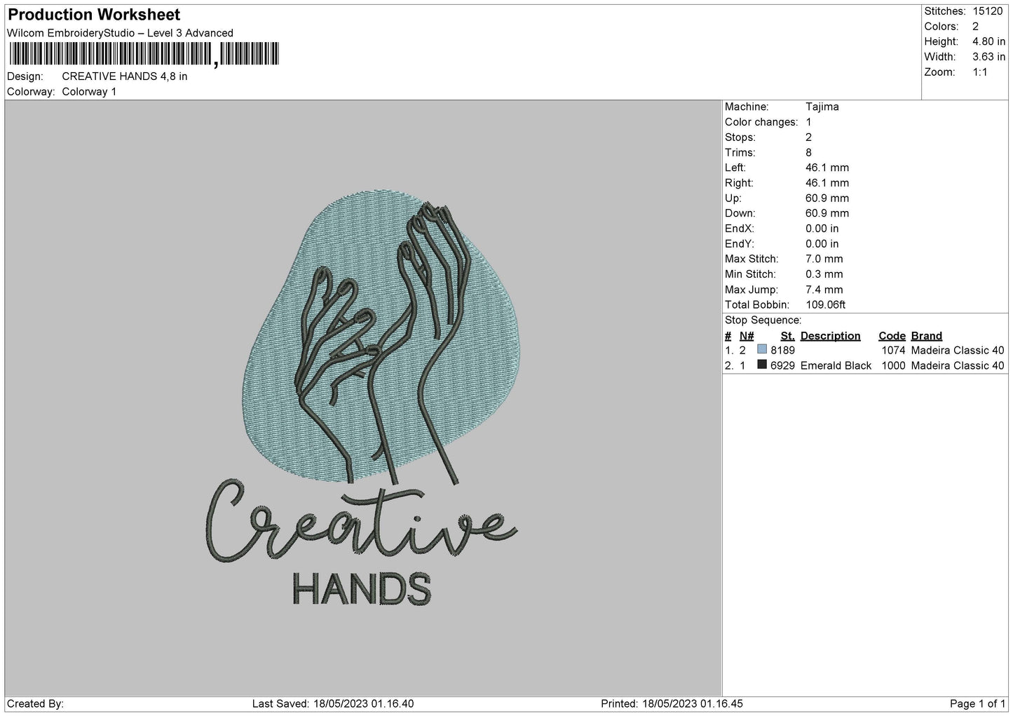 Creativ Hands mbroidery File 6 sizes