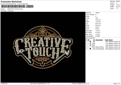 Creative Touch Embroidery File 4 size