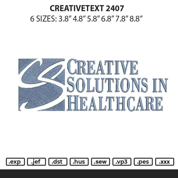 Creativetext 2407 Embroidery File 6 sizes