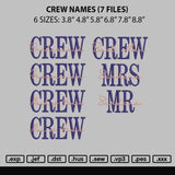 Crew Names Embroidry 7 Files