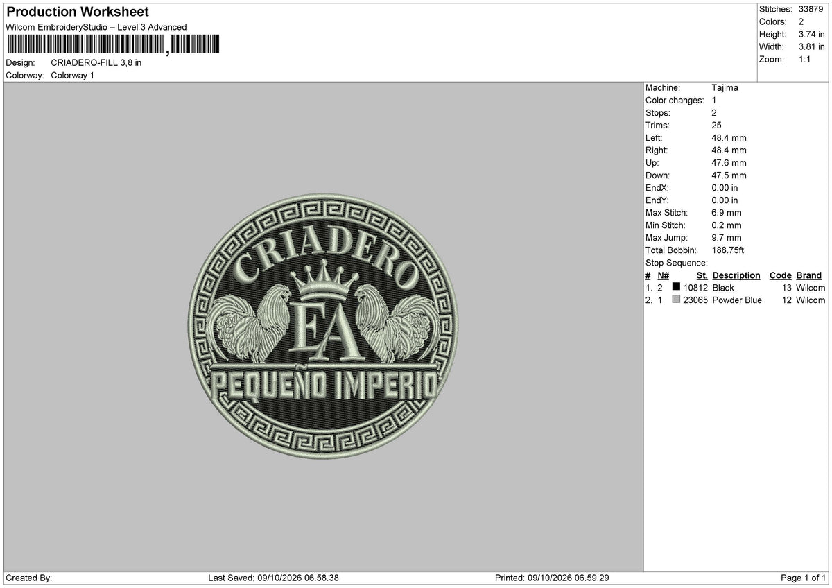 Criadero 2 option Embroidery Machine Design Files
