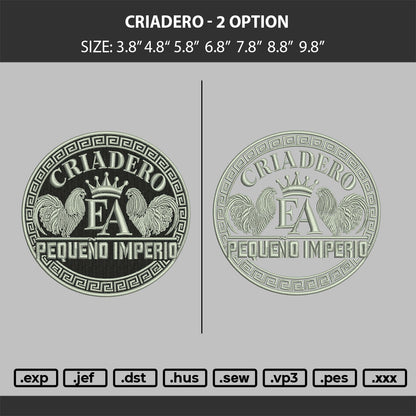 Criadero 2 option Embroidery Machine Design Files
