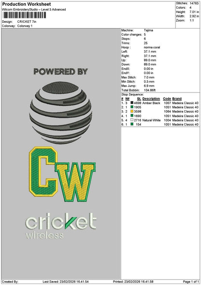 Crickettext Embroidery File 6 sizes