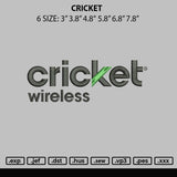 Cricket Embroidery File 6 sizes