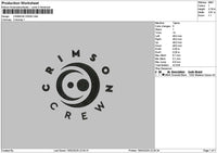 Crimsontext Embroidery File 6 sizes