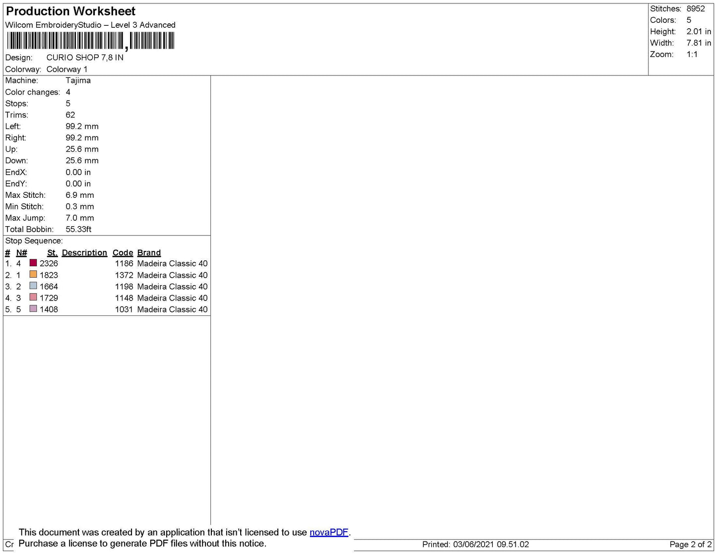Curio Shop Embroidery File 3 size