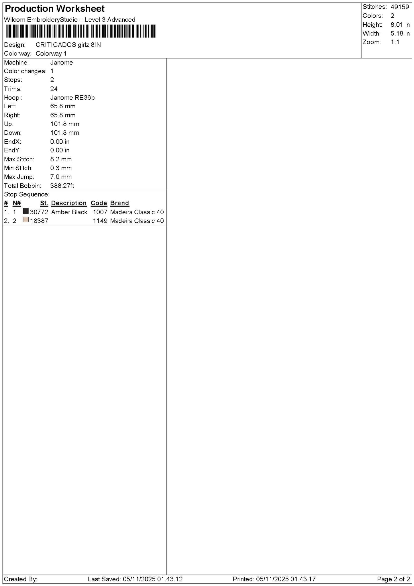 Criticadostext V2 Embroidery File 6 sizes