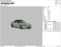 Car Kanji Embroidery File 4 size