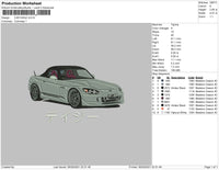 Car Kanji Embroidery File 4 size