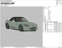 Car Kanji Embroidery File 4 size