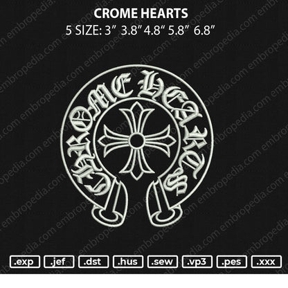 Crome Hearts Embroidery Design File 5 size
