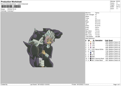 Crona Embroidery File 6 sizes