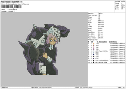 Crona Embroidery File 6 sizes