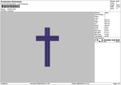 Cross 0802 Embroidery File 6 sizes
